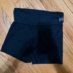 Victoria's Secret Black biker shorts with roll down waist band